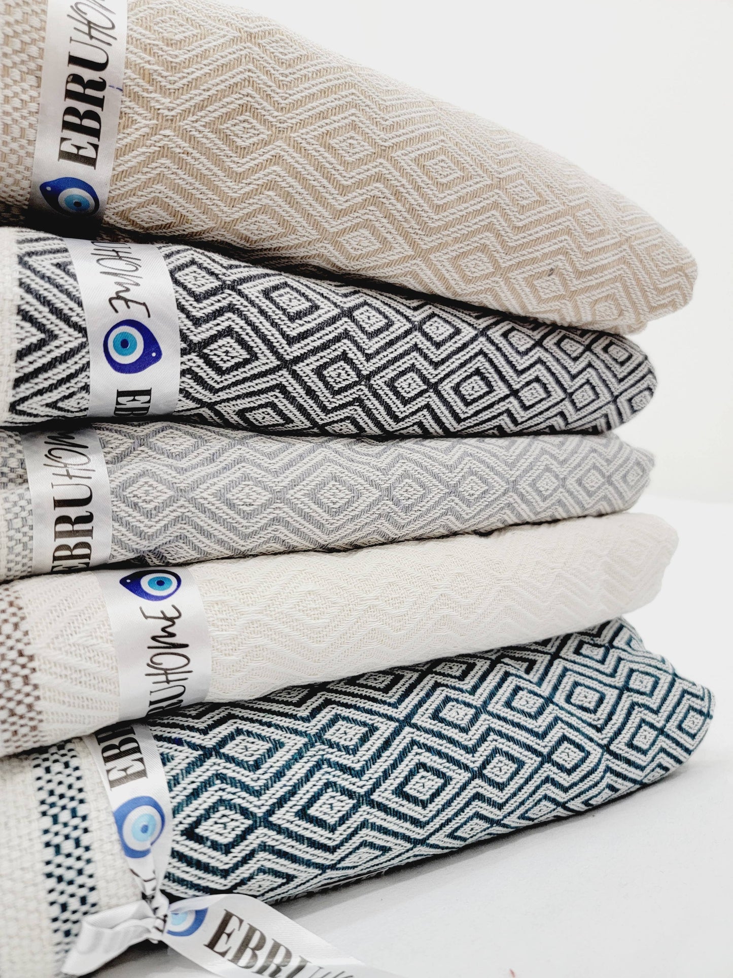 EBRU Home Throw Blankets and Bedspreads, Cotton woven, Hand woven