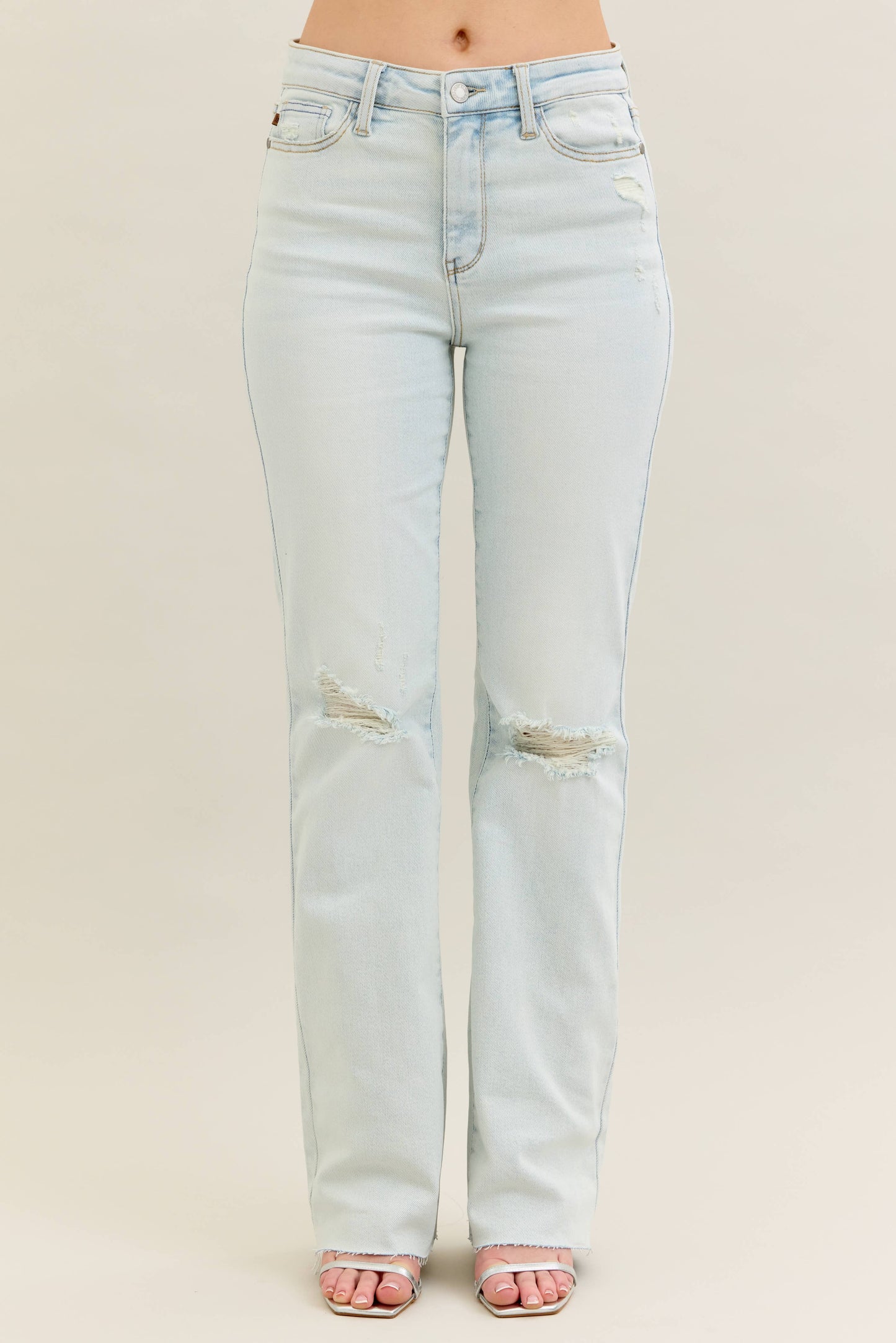 Judy Blue Jeans - Mid Rise Distressed & Fray Hem Bootcut