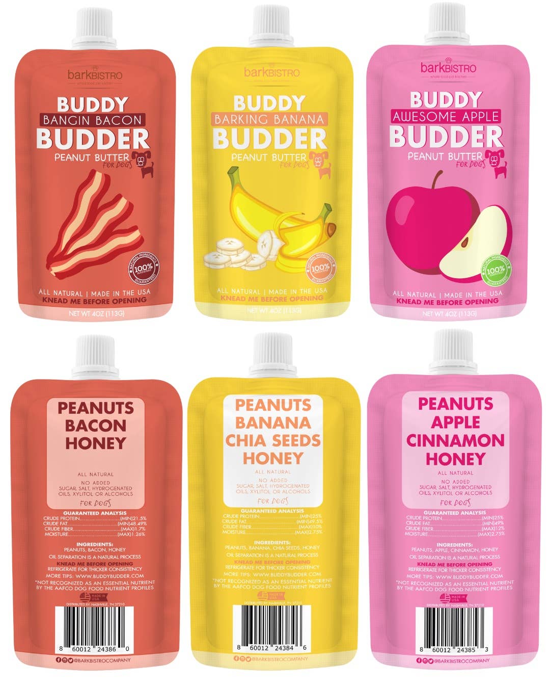 Bark Bistro - NEW Mixed Multi (Bacon, Apple, Banana) Squeeze Budders