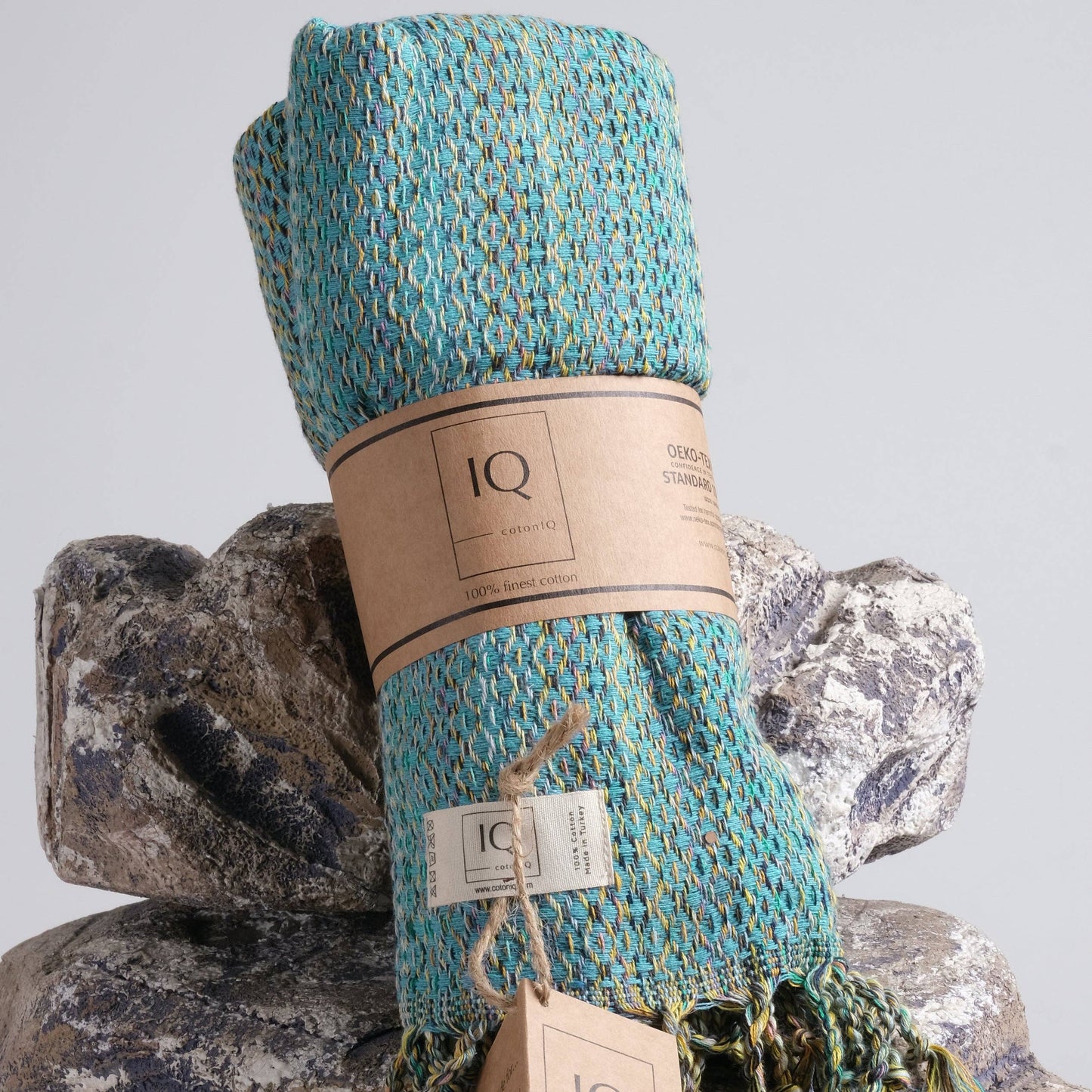 cotonIQ - Hammam towel | sauna towel | beach towel | Mexico | turquoise | 180x100 cm
