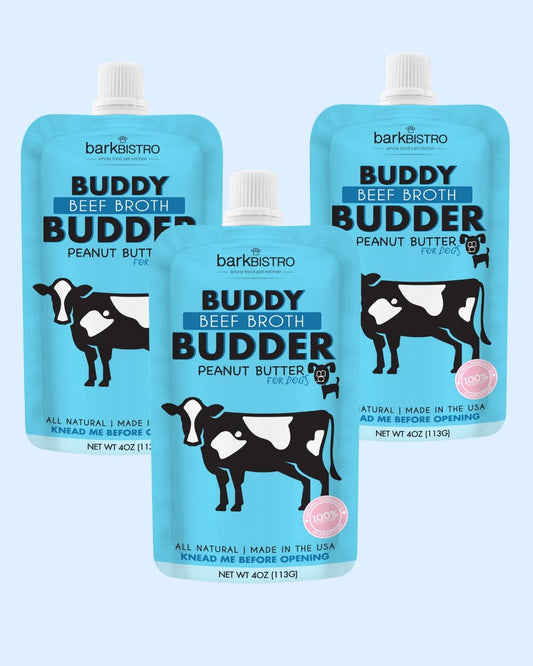 Bark Bistro - Dog Peanut Butter - 4oz Squeeze Packs Beef Broth Budder