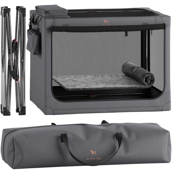 NOAH AND PAW LLC - Collapsible Dog Crate Including Pet Mat Ideal for Traveling (Patented Folding)