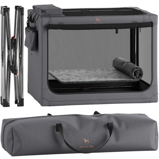 NOAH AND PAW LLC - Collapsible Dog Crate Including Pet Mat Ideal for Traveling (Patented Folding)