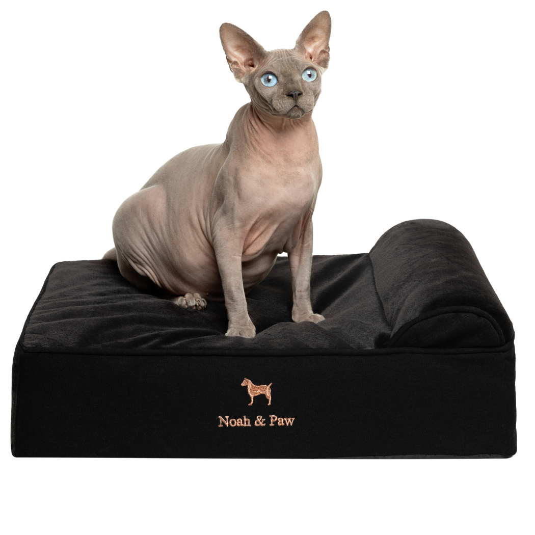 NOAH AND PAW LLC - Denim Orthopedic Pet Bed, Memory Foam, Infused with Cooling Gel - Classic