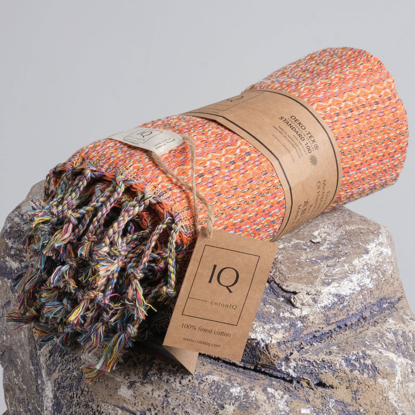 cotonIQ - Hammam towel | sauna towel | beach towel |Mexico|orange|180x100cm