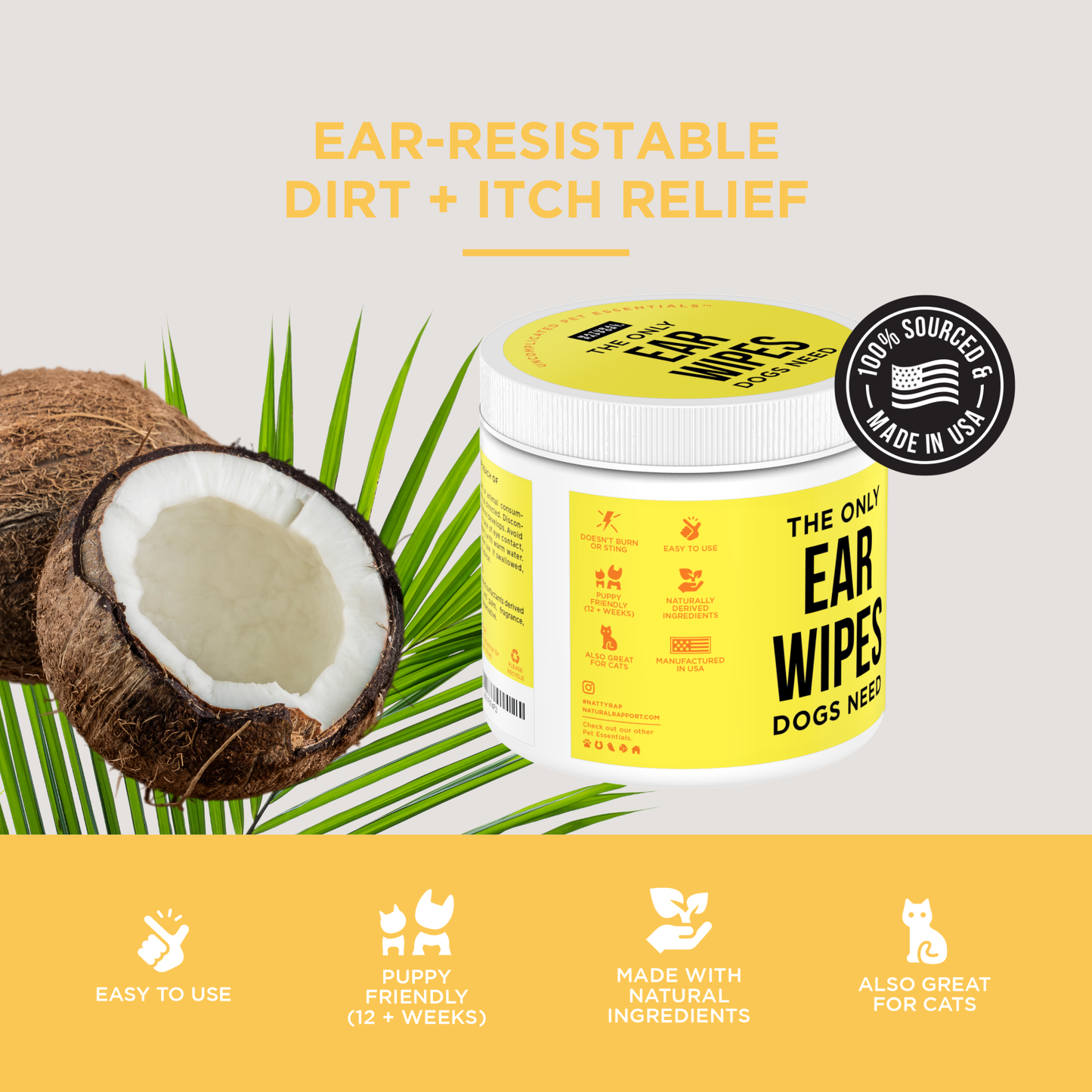 Natural Rapport - The Only Ear Wipes Dogs Need