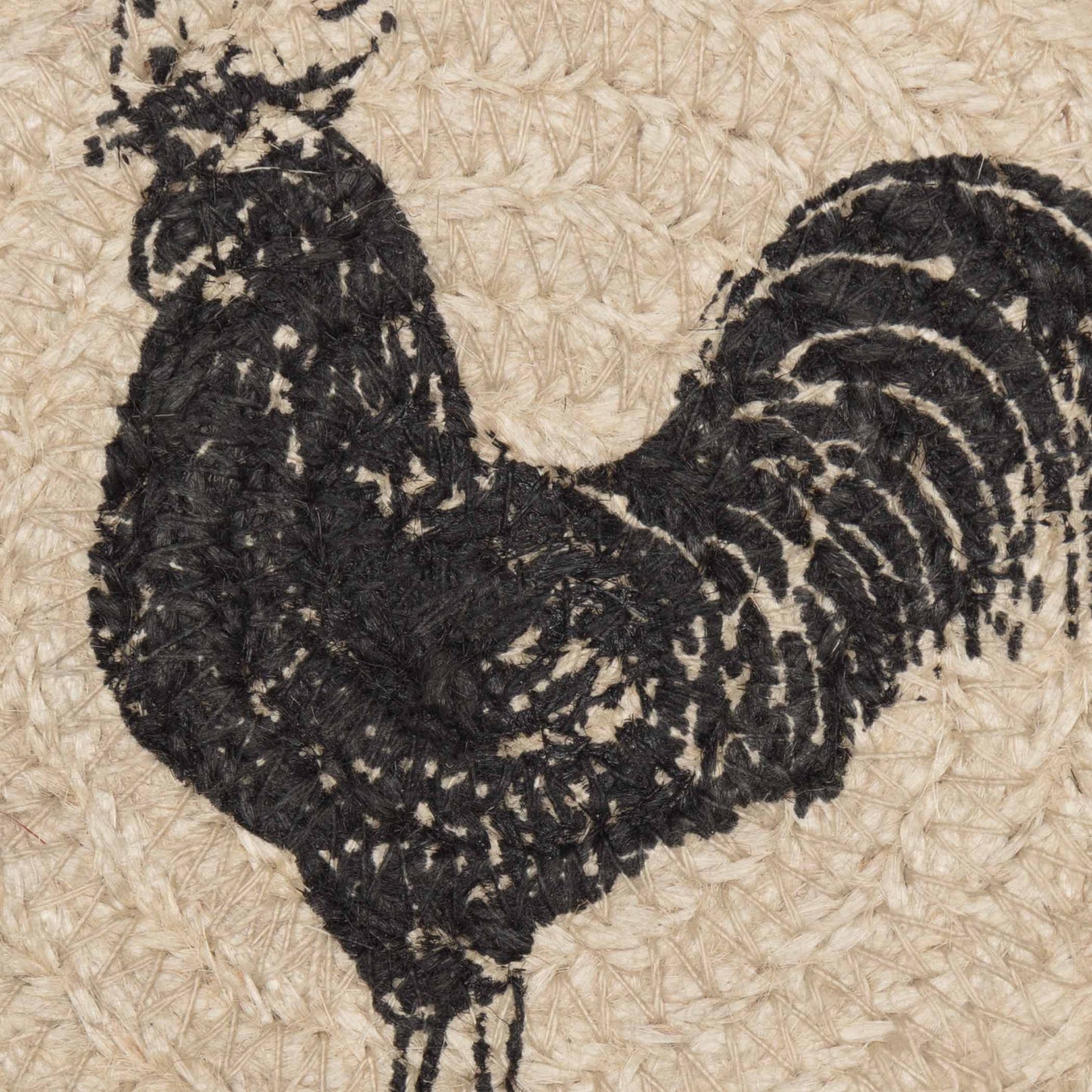 VHC Brands - Sawyer Mill Charcoal Poultry Jute Coaster Set of 6