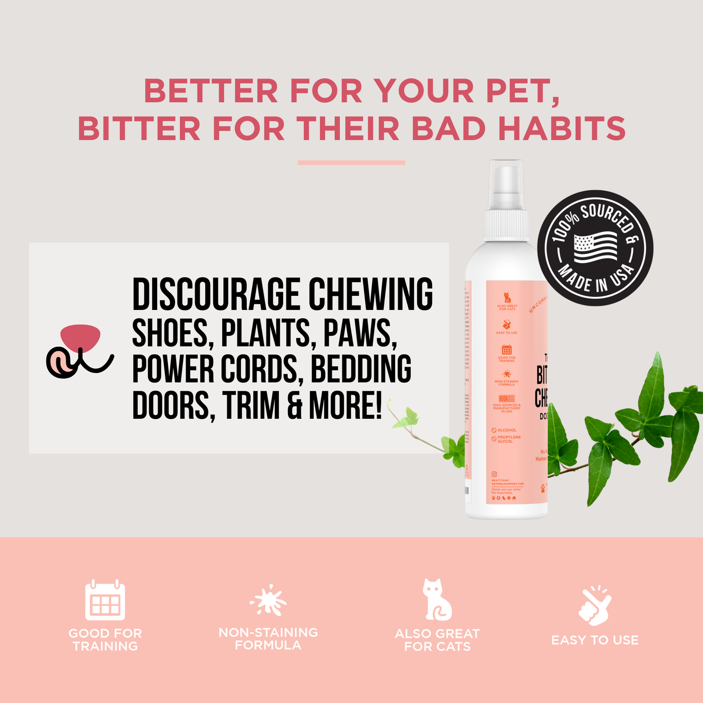 Natural Rapport - The Only Bitter Anti Chew Spray Dogs May Need