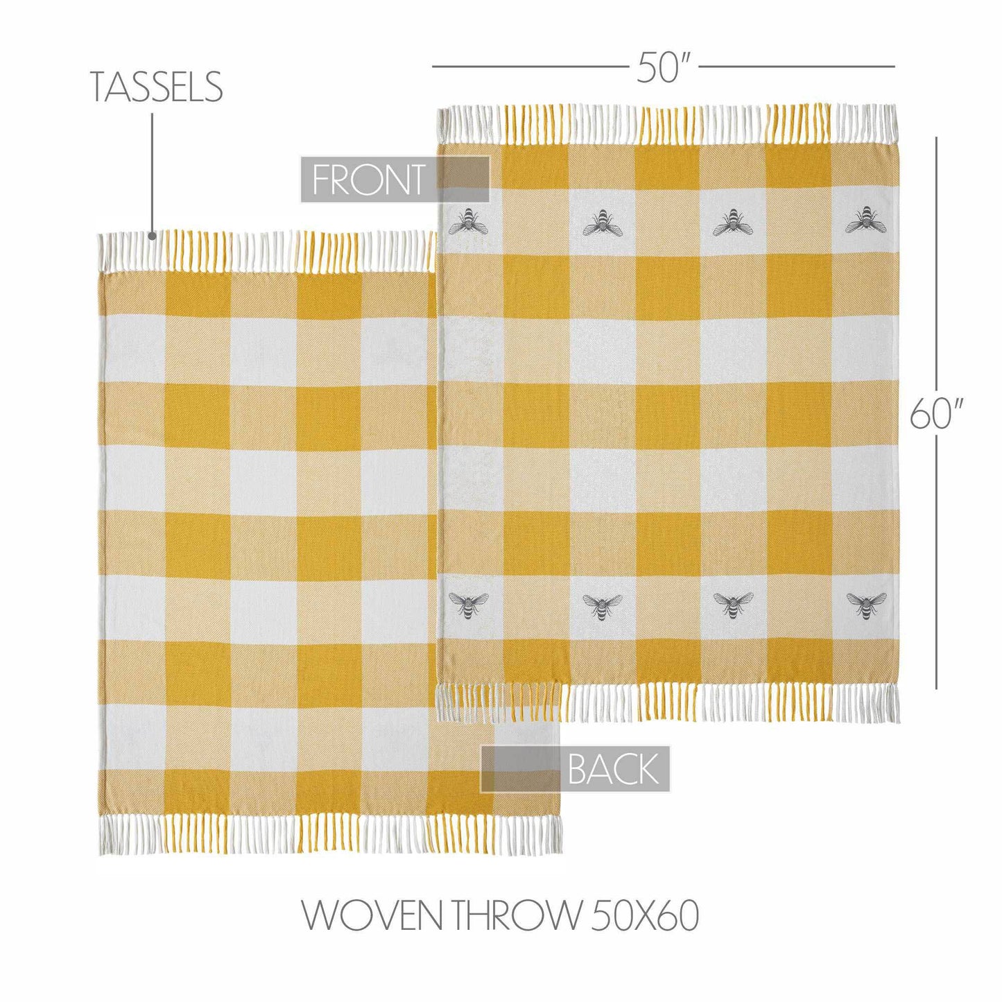 VHC Brands - Buzzy Bees Woven Throw 50x60