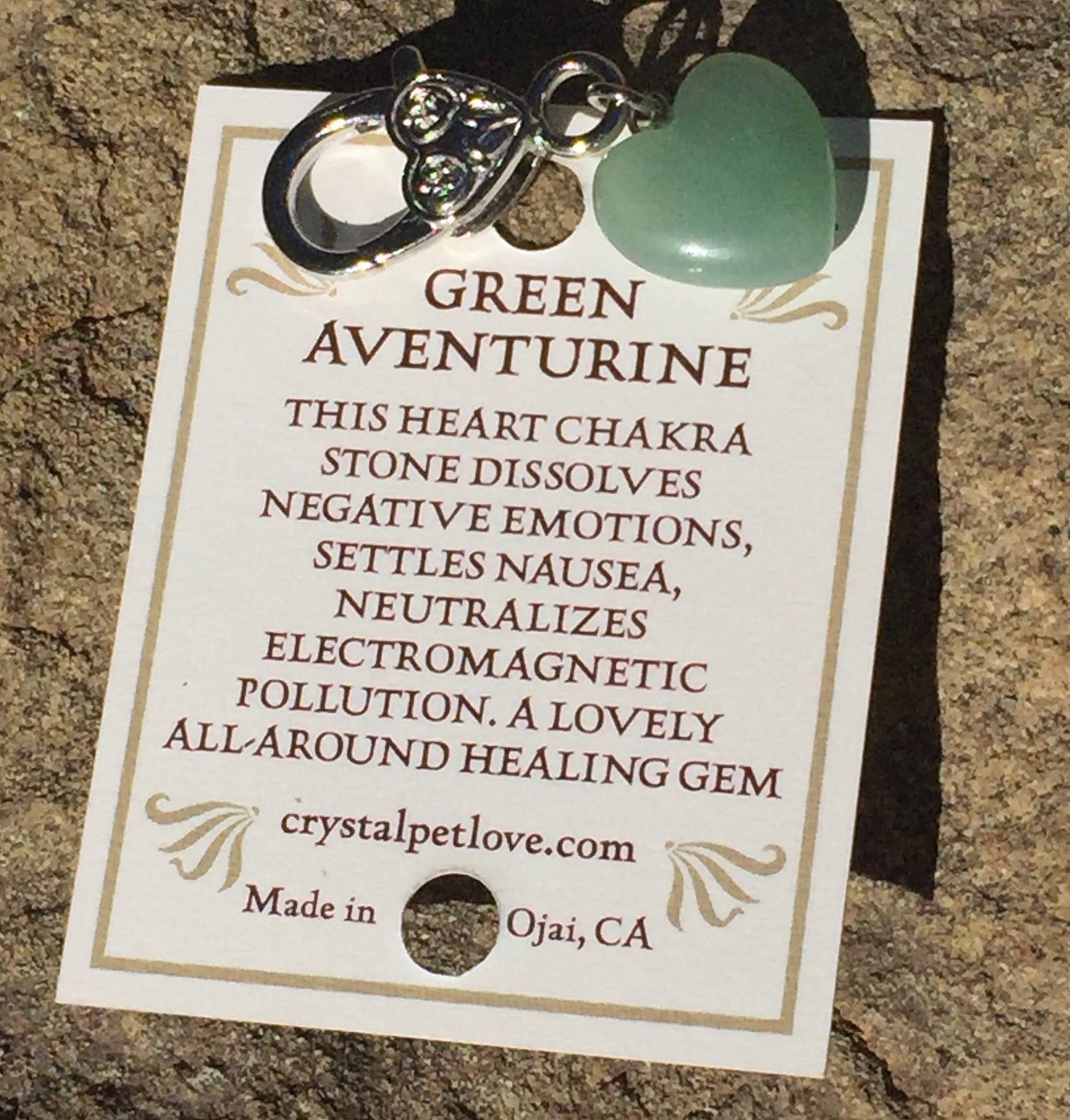 Crystal Pet Love - Healing Green Aventurine Healing Pet Pendant