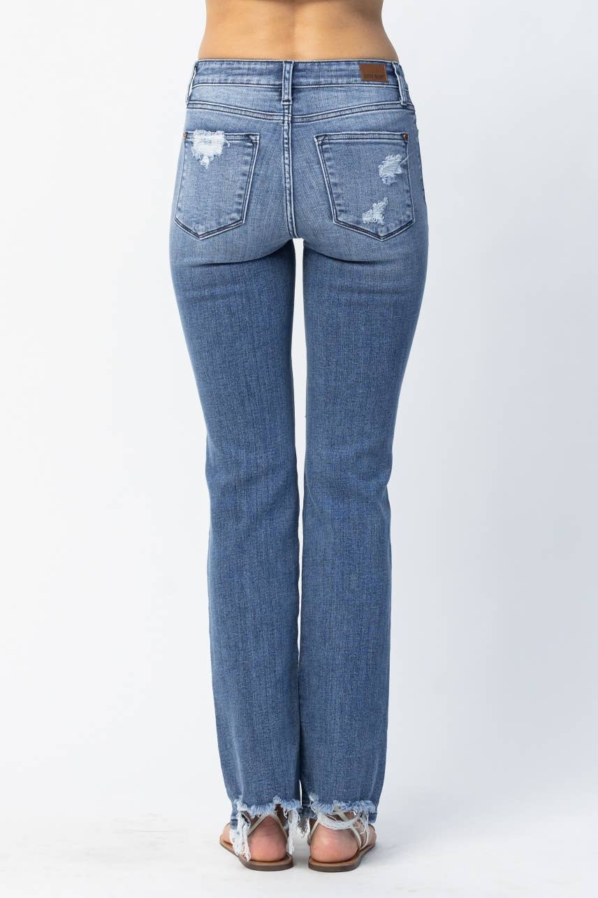 Judy Blue Jeans - Distressed Mid Rise Straight