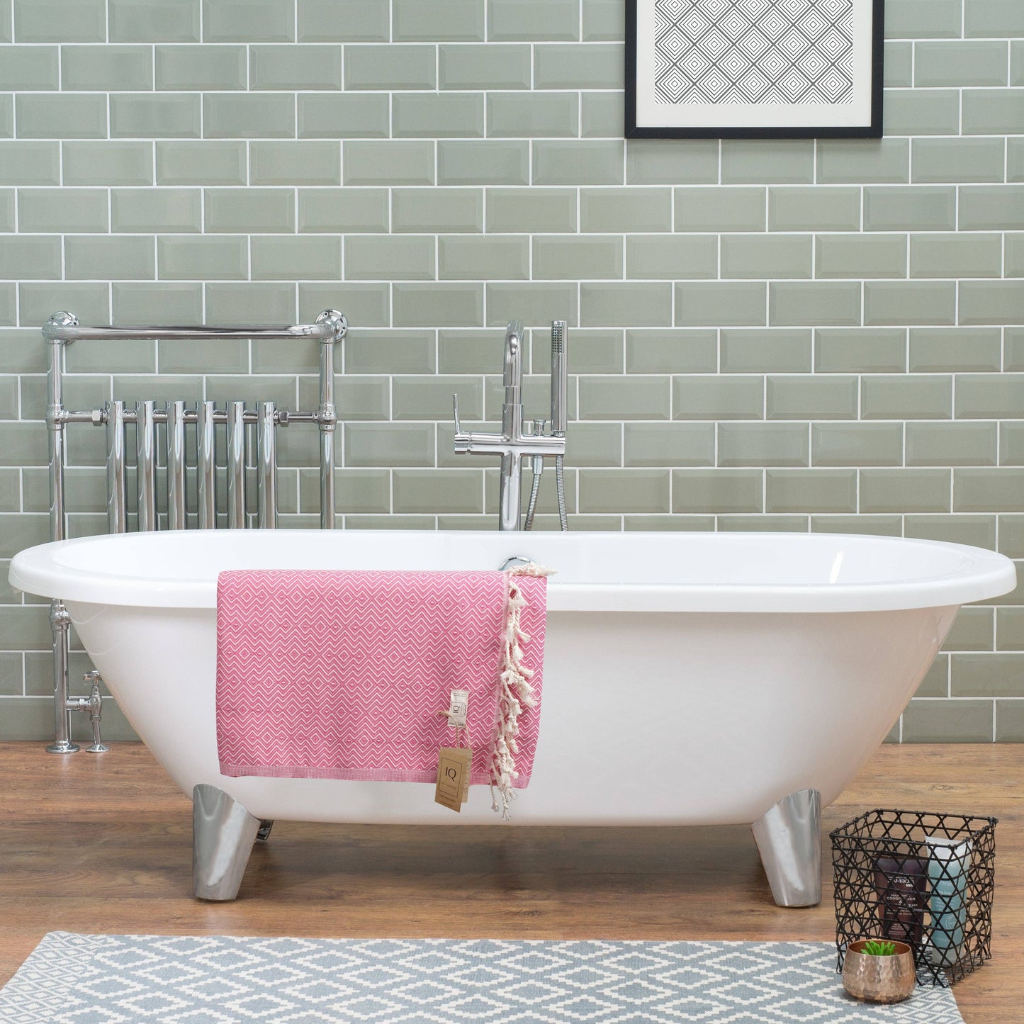 cotonIQ - Hammam towel | sauna towel | beach towel | Peru | pink | 180x100cm