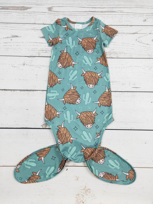 sassy kids palace - Infant Baby Cows Printed Gown