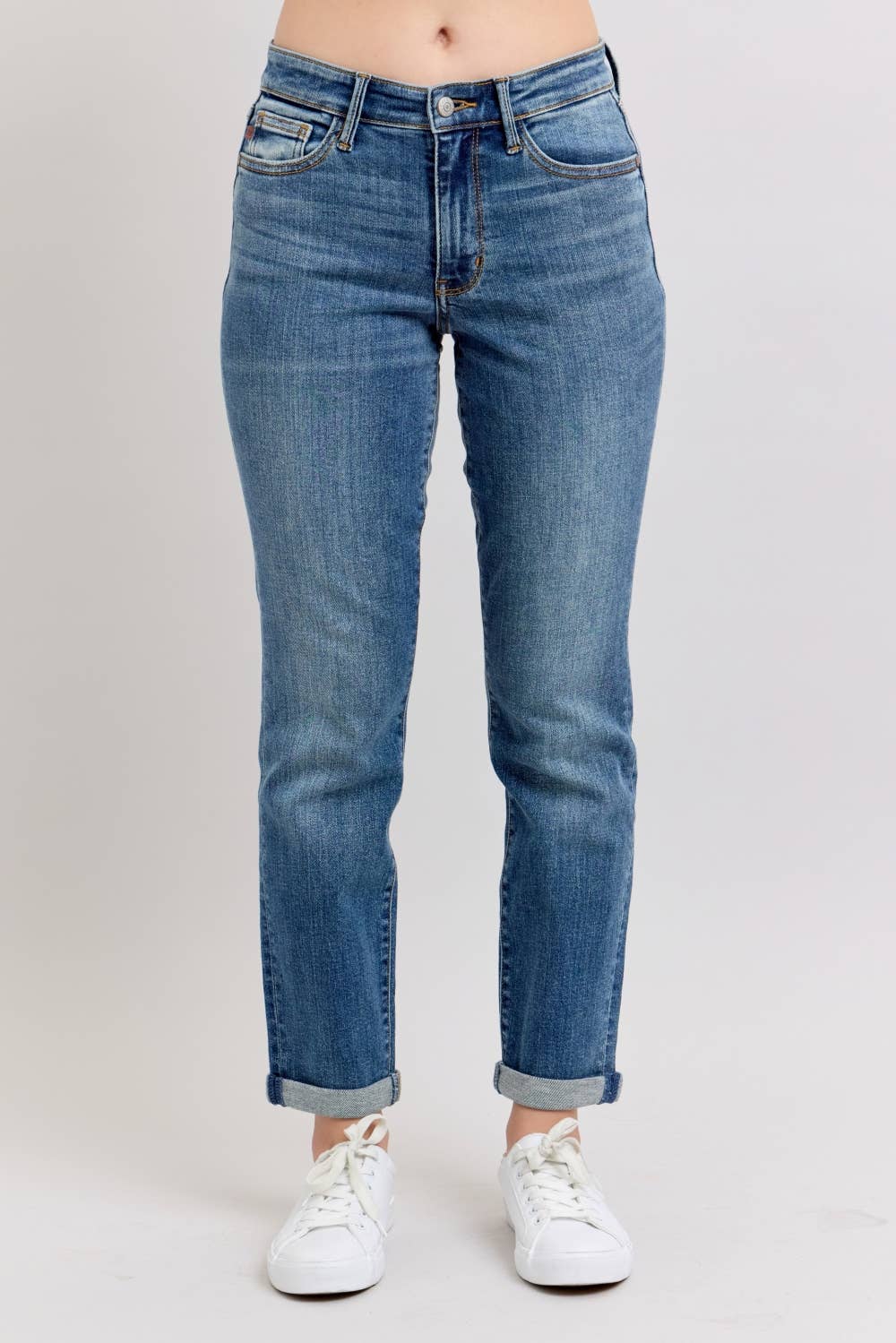 Judy Blue Jeans - Mid Rise Vintage Wash Boyfriend Fit