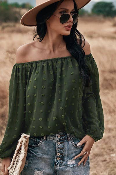 Miss Sparkling - Off shoulder dotted top