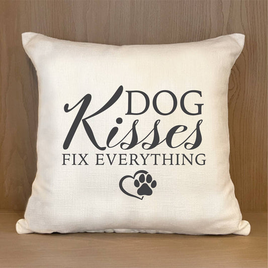 Second Nature by Hand - Dog Kisses Fixes Everything //  Natural Pillow Shell