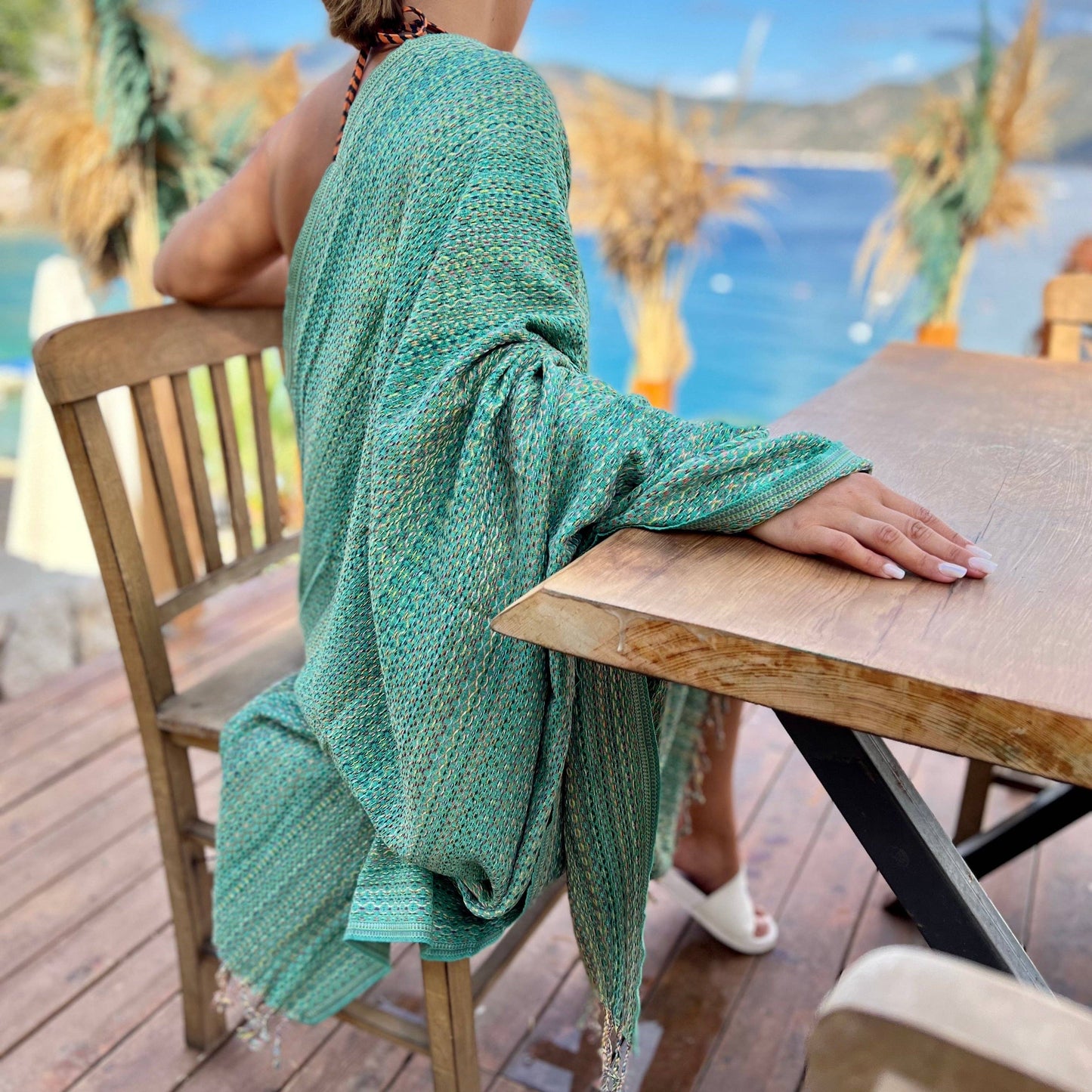 cotonIQ - Hammam towel | sauna towel | beach towel | Mexico |green|180x100cm