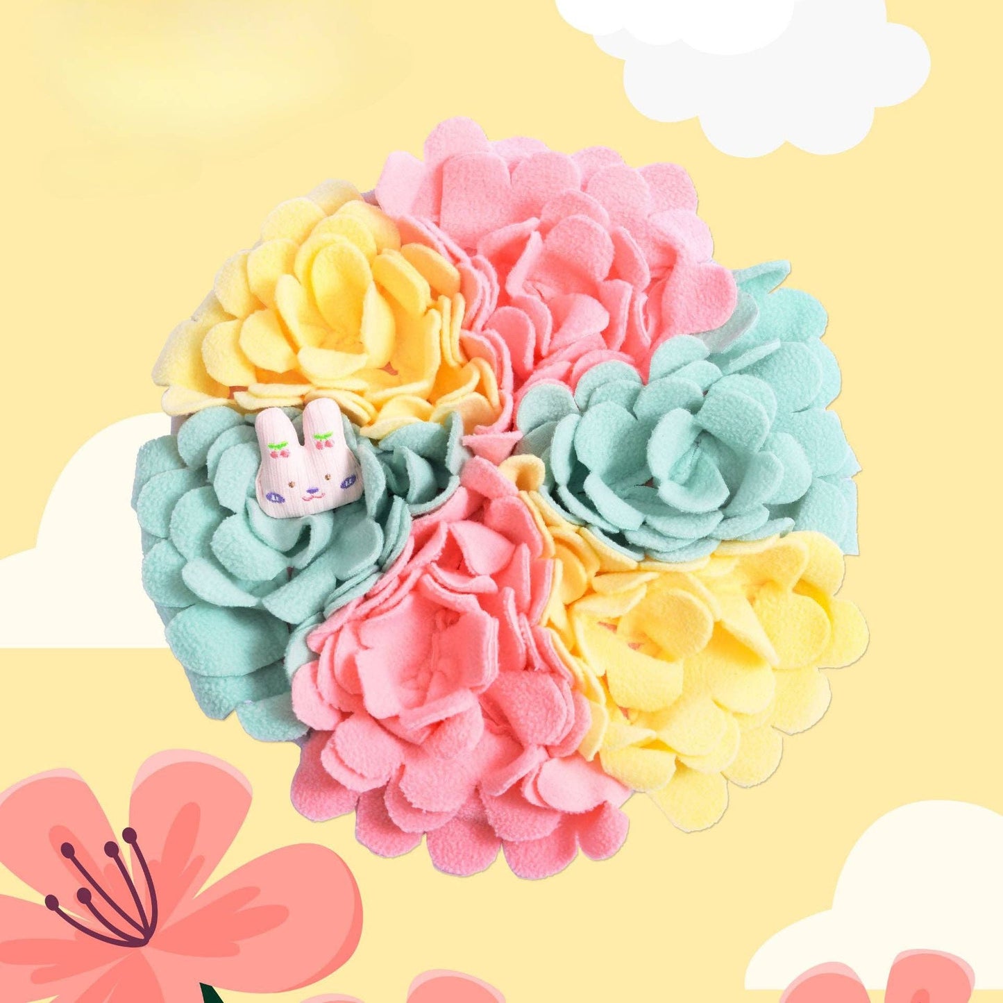 Cheerhunting - Snuffy - Round Flower Snuffle Mat for Dogs