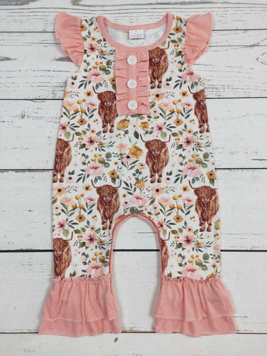 sassy kids palace - Baby Girls Flower Cows Romper