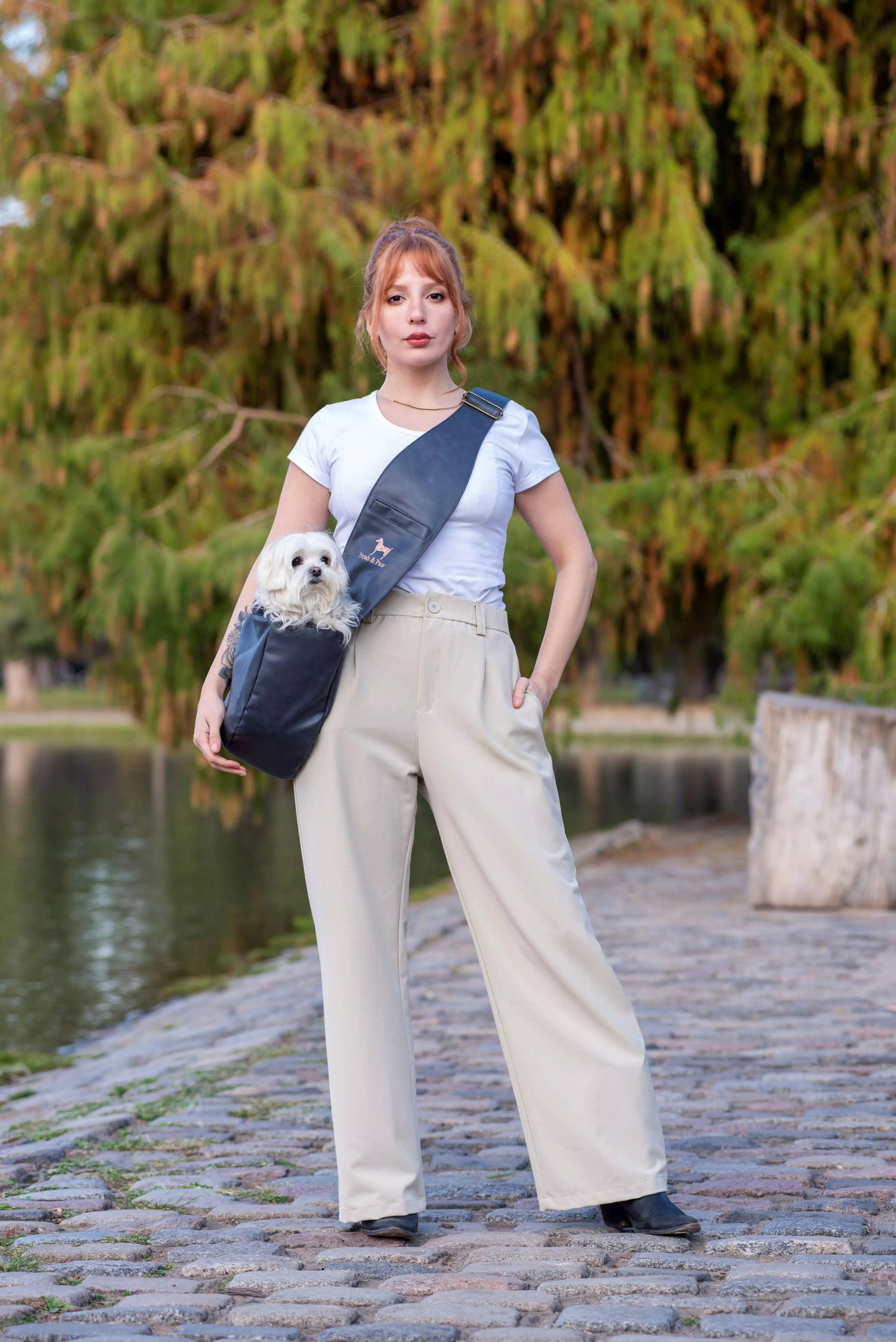 NOAH AND PAW LLC - Vegan Leather Pet sling Carrier 3x Safety