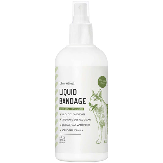 Chew + Heal - Liquid Bandage for Dogs, Pet First Aid Essential - 4 oz.