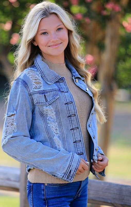Miss Sparkling - Cropped denim jacket