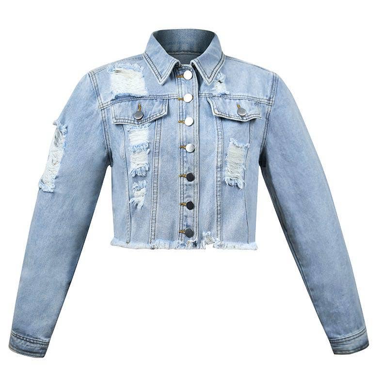 Miss Sparkling - Cropped denim jacket