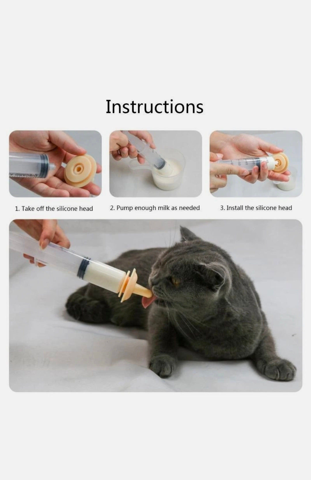 Pet Syringe Kit Feeding Syringe Feeding Tool for Puppies & Kittens