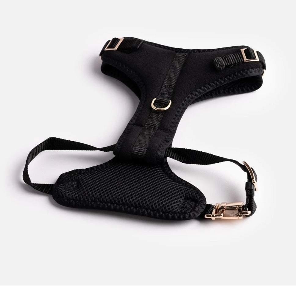Aquafleece Waterproof Dog Harness – Black | Adjustable, Padded & Durable