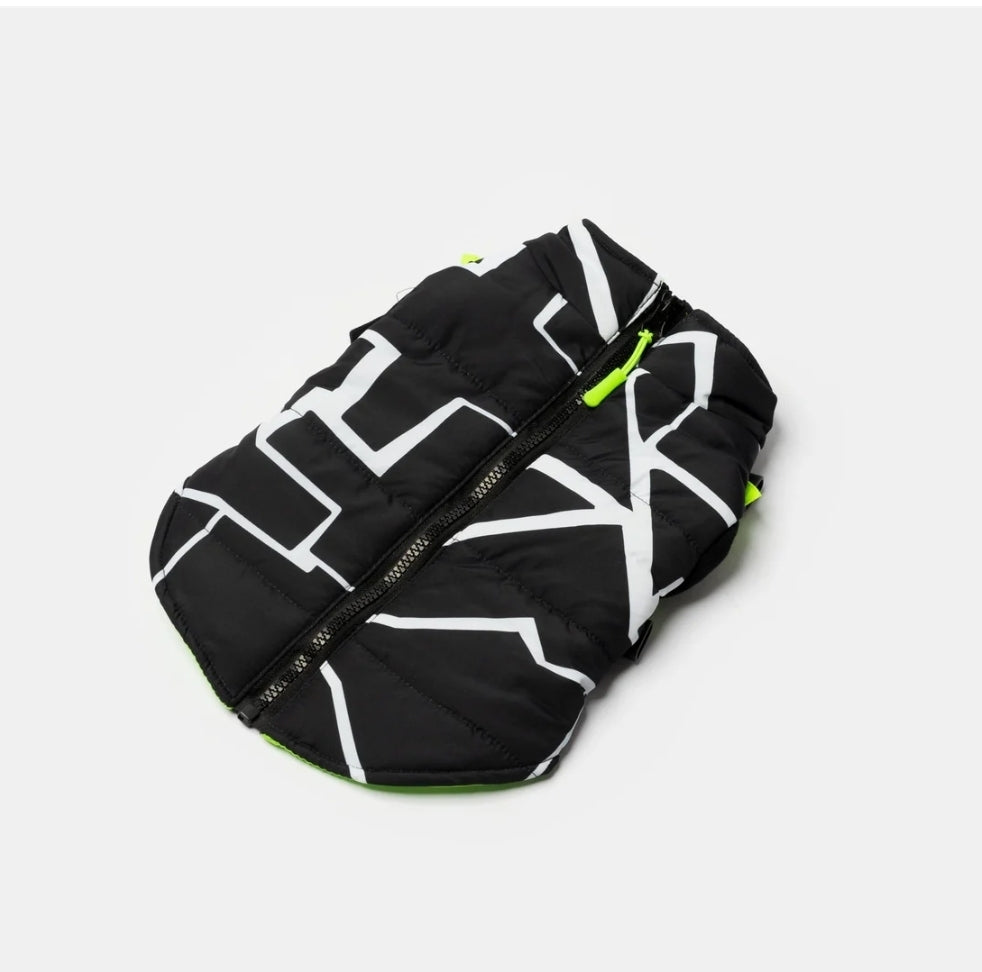 Fonda Dog Jacket – Neon Water-Resistant Jacket with Harness Attachment